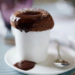 Ginger Souffle with Chocolate Sauce
